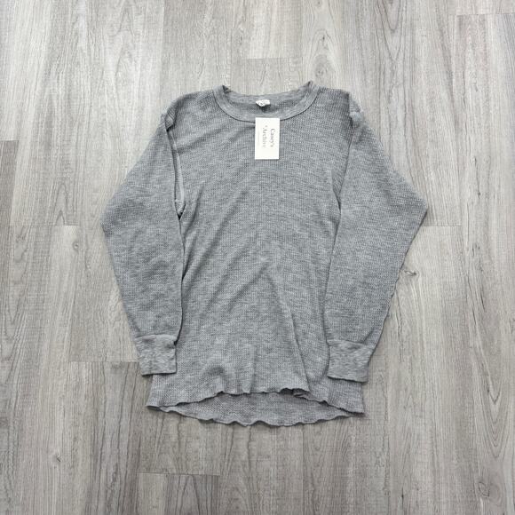 Vintage JE Morgan Thermal Shirt Men's Large Gray 90s Waffle Knit Base Layer - Picture 1 of 5